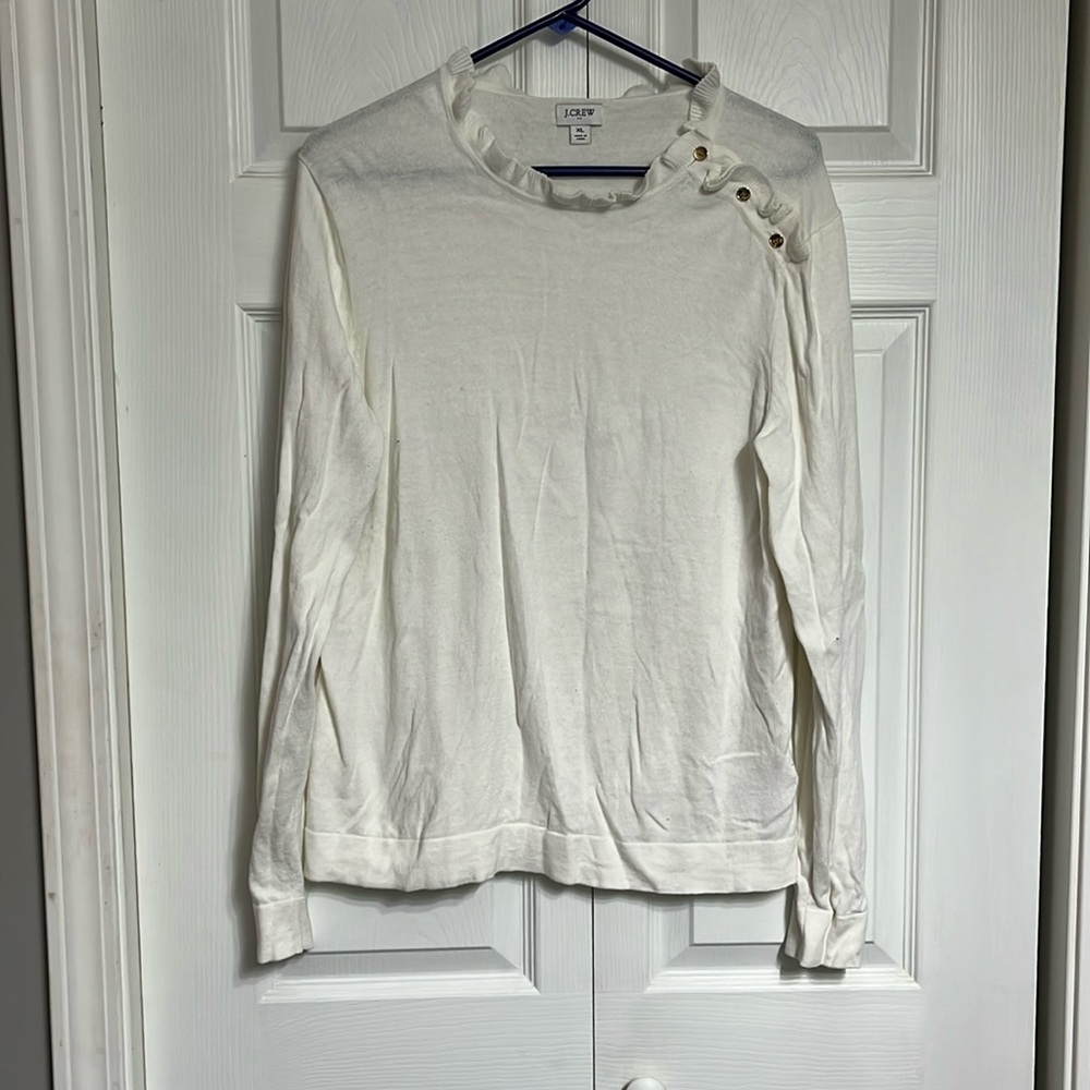 J. Crew Sweater w/ Ruffle Collar and buttons